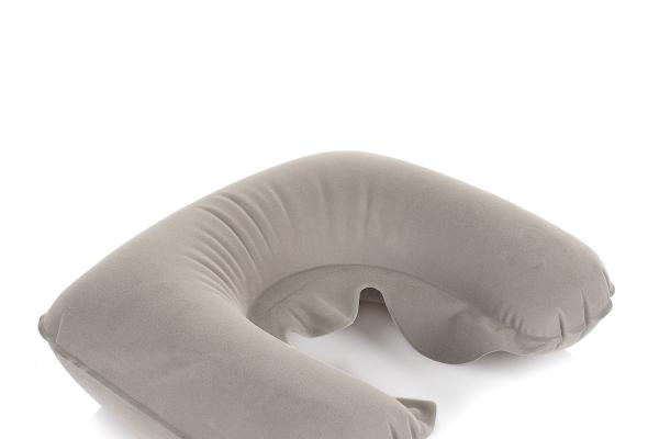 Inflatable Travel Pillow Polyester Grey